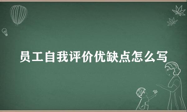 员工自我评价优缺点怎么写