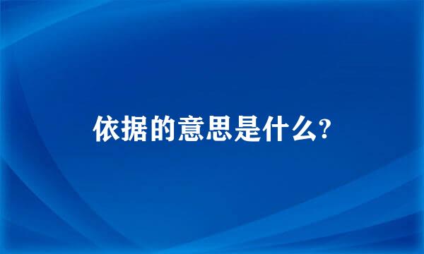 依据的意思是什么?