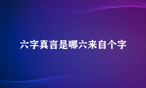 六字真言是哪六来自个字