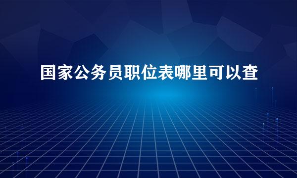 国家公务员职位表哪里可以查