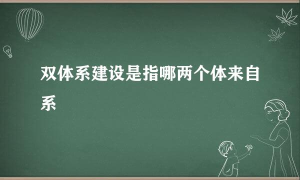 双体系建设是指哪两个体来自系