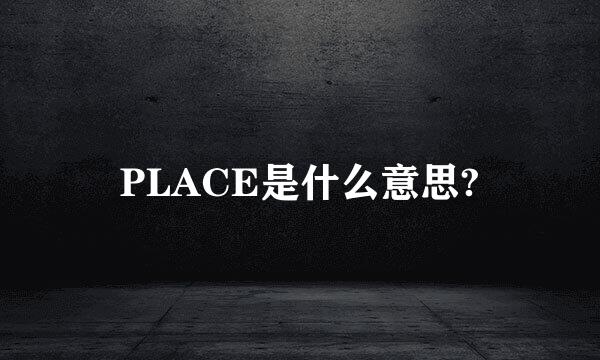 PLACE是什么意思?