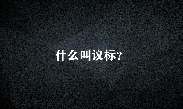 什么叫议标？