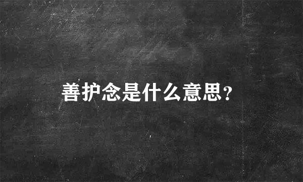 善护念是什么意思？