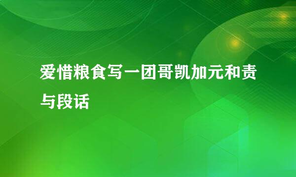 爱惜粮食写一团哥凯加元和责与段话