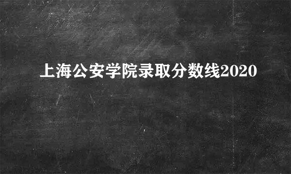 上海公安学院录取分数线2020