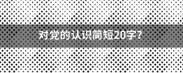 对党来自的认识简短20字？