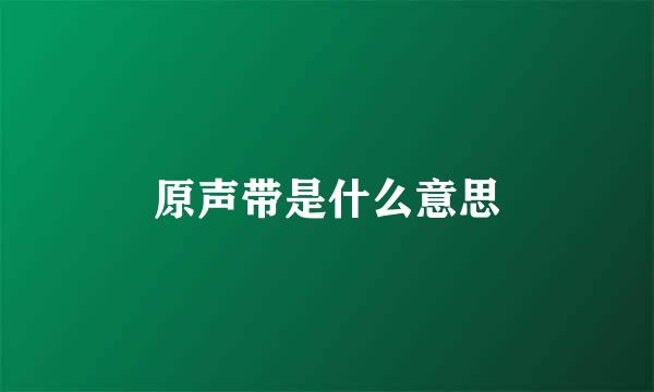 原声带是什么意思