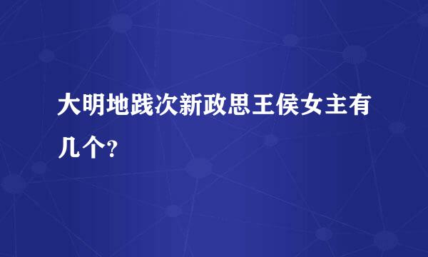 大明地践次新政思王侯女主有几个？