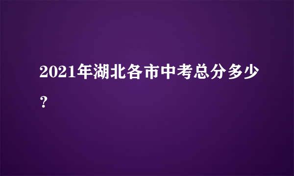 2021年湖北各市中考总分多少？