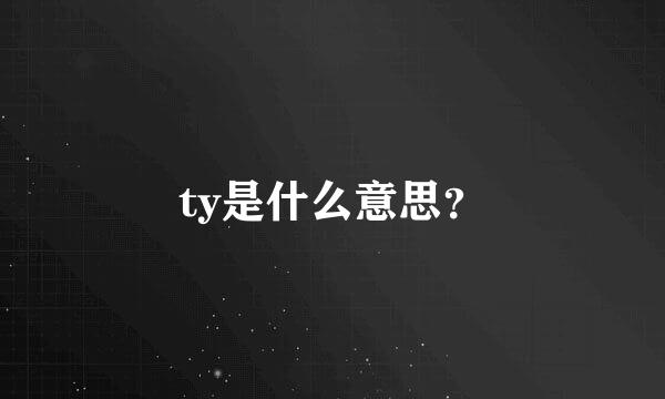 ty是什么意思？