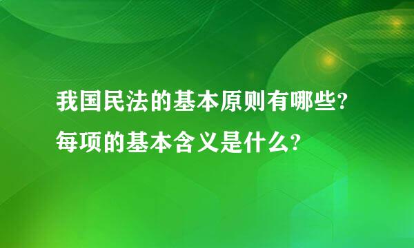 我国民法的基本原则有哪些?每项的基本含义是什么?