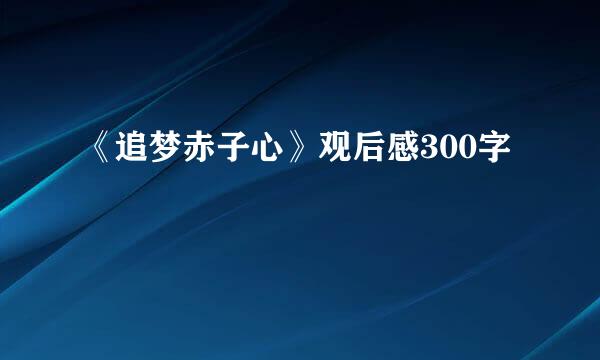 《追梦赤子心》观后感300字