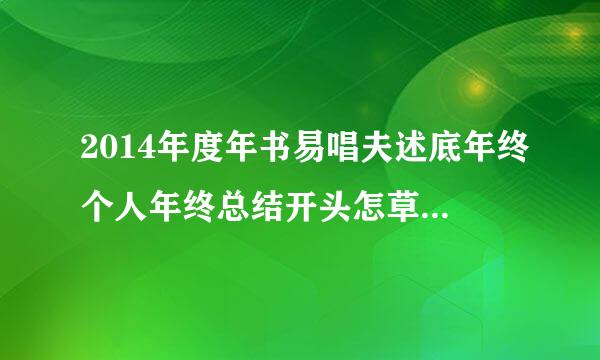 2014年度年书易唱夫述底年终个人年终总结开头怎草附重罪么写？