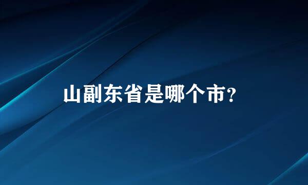 山副东省是哪个市？