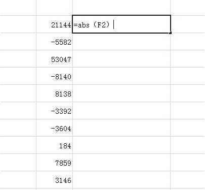 excel 求绝对值函数