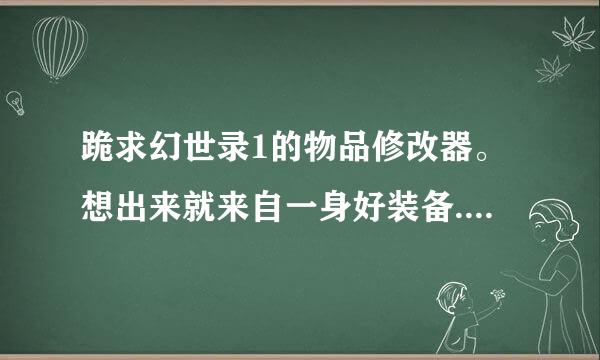 跪求幻世录1的物品修改器。想出来就来自一身好装备......