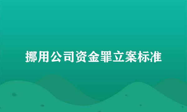 挪用公司资金罪立案标准