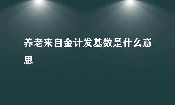 养老来自金计发基数是什么意思