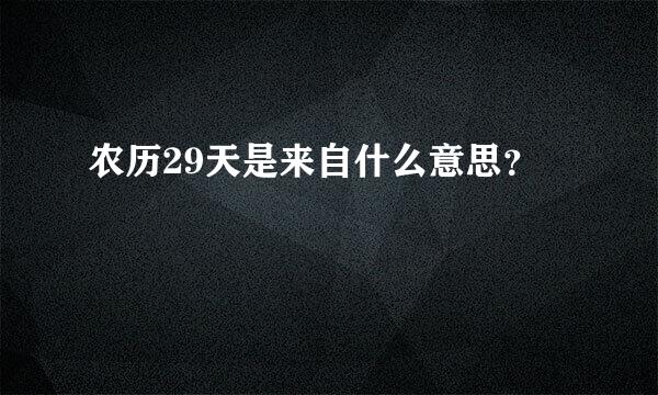 农历29天是来自什么意思？