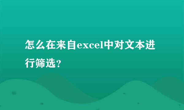 怎么在来自excel中对文本进行筛选？