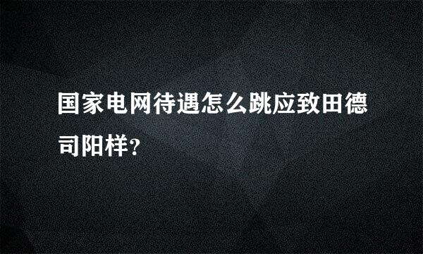 国家电网待遇怎么跳应致田德司阳样？