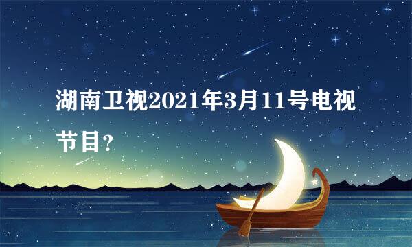 湖南卫视2021年3月11号电视节目？