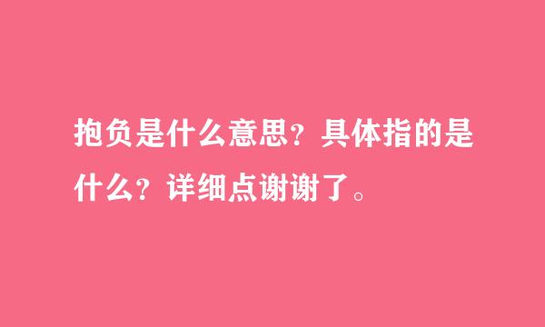 抱负是什么意思？具体指的是什么？详细点谢谢了。