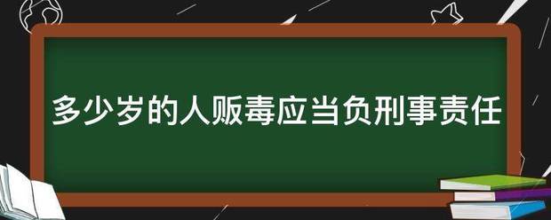 多少岁的人贩毒应当负刑事责任