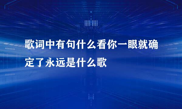 歌词中有句什么看你一眼就确定了永远是什么歌