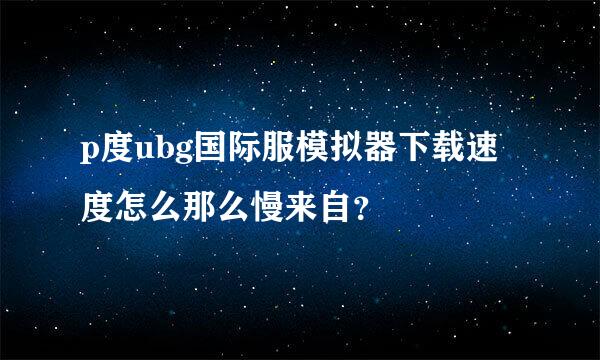 p度ubg国际服模拟器下载速度怎么那么慢来自？