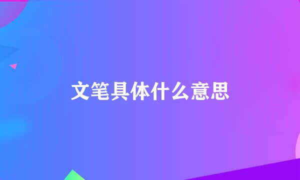 文笔具体什么意思