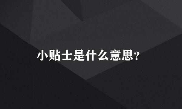 小贴士是什么意思？