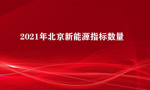 2021年北京新能源指标数量