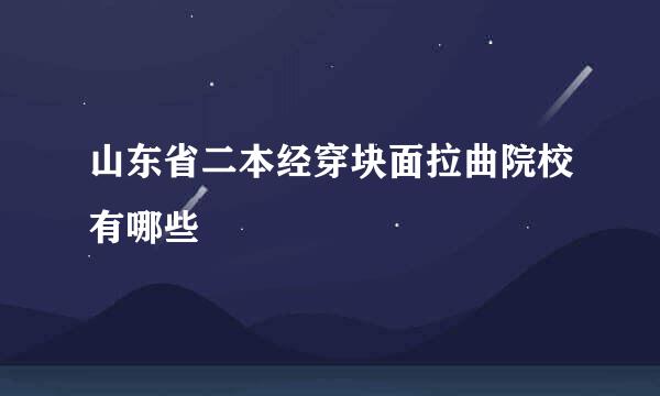 山东省二本经穿块面拉曲院校有哪些