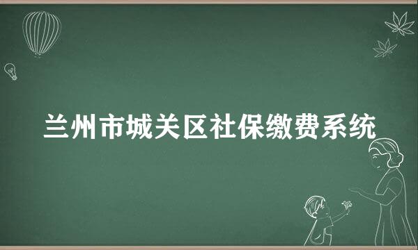 兰州市城关区社保缴费系统