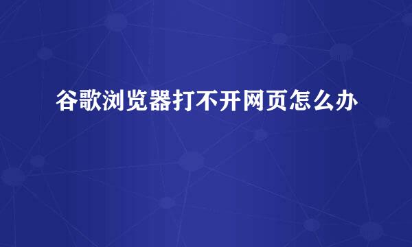 谷歌浏览器打不开网页怎么办