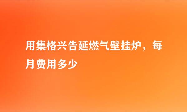 用集格兴告延燃气壁挂炉，每月费用多少