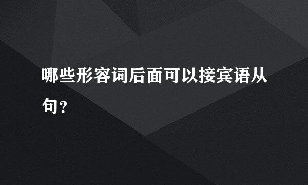 哪些形容词后面可以接宾语从句？