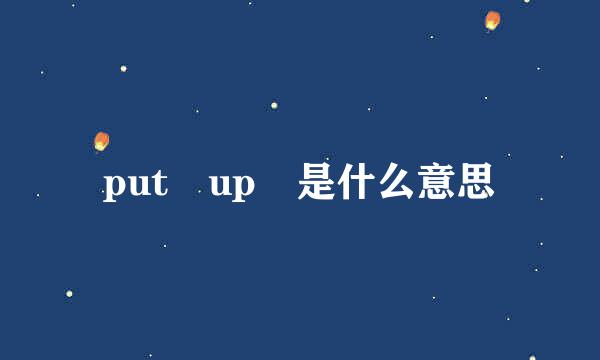 put up 是什么意思