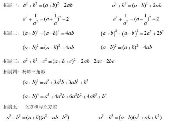 完全平方公式及其变形公式