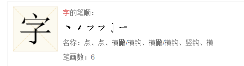 字笔顺笔画顺序