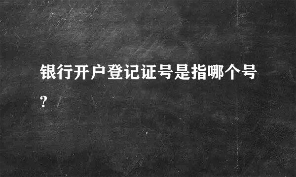 银行开户登记证号是指哪个号?