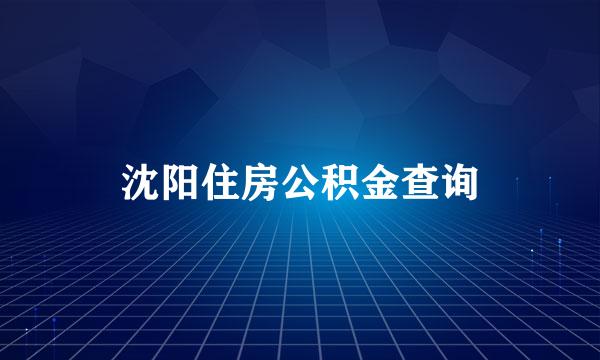 沈阳住房公积金查询