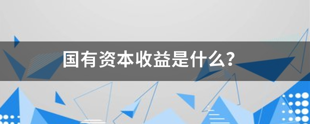 国有资本收益是什么？