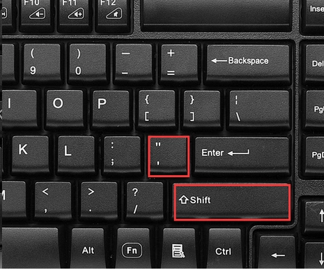 在键盘上怎么打双引号