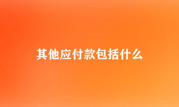 其他应付款包括什么