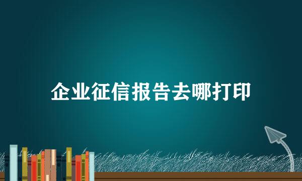 企业征信报告去哪打印