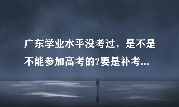 广东学业水平没考过，是不是不能参加高考的?要是补考都没来自过呢?