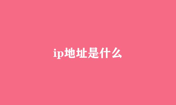 ip地址是什么